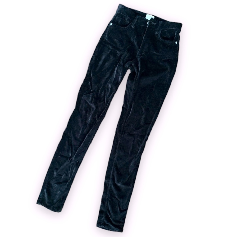 French Connection Black Velvet Slim pants